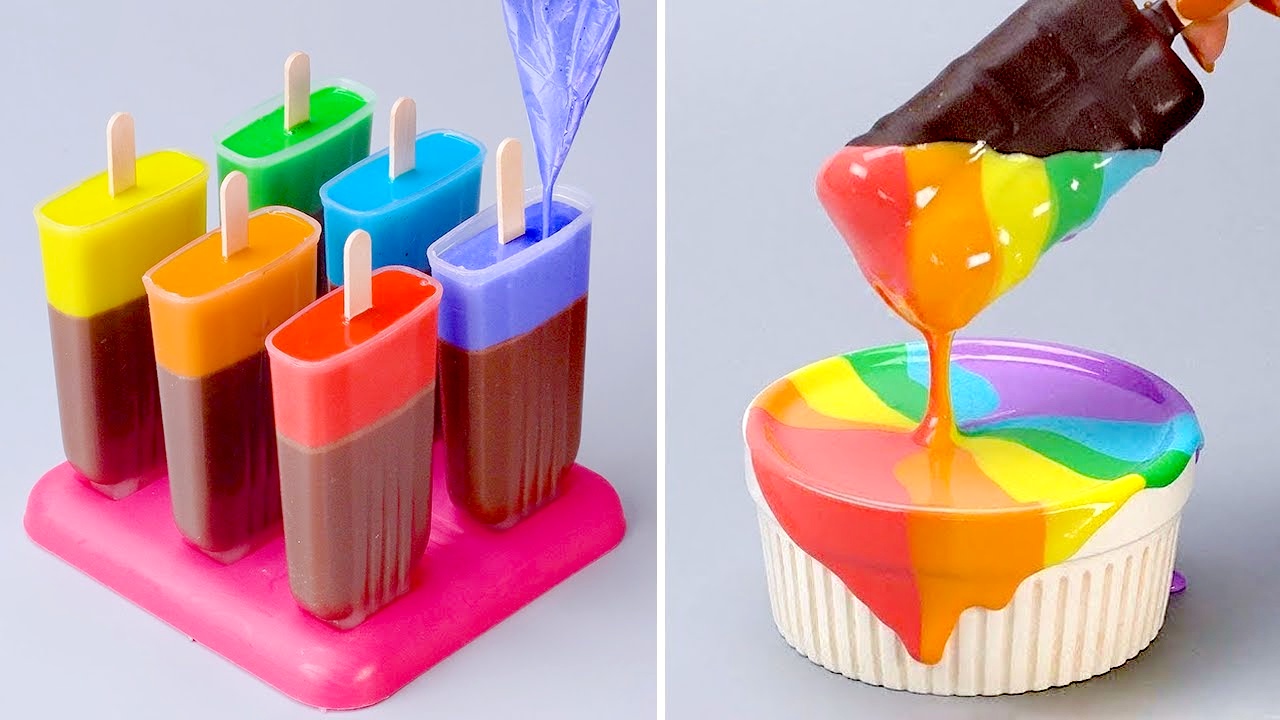 АСМР: радужное украшение торта смотреть онлайн