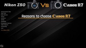 Camera Comparison : Canon R7 vs Nikon Z50