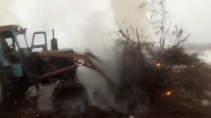 Возвращение Т-40АМ с КУНом- работа в ЛЕСУ на Делянке.