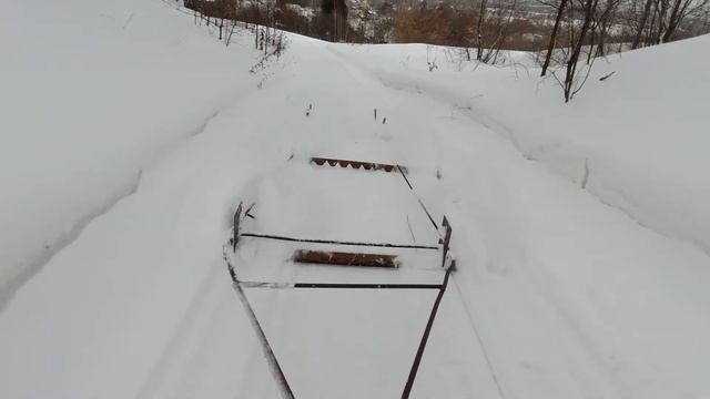 Подготовка лыжной трассы ч 1  борона