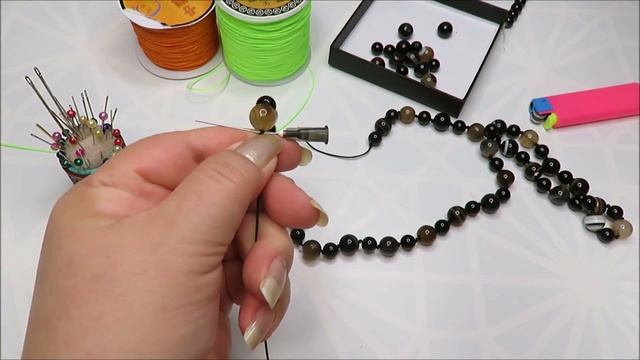 ?Бусы через узелок ? Бижутерия своими руками?украшения