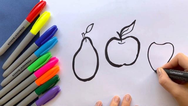Bolalar uchun mevalarni chizish / Drawing fruits for children / Рисование фрукты для детей