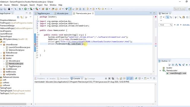 Selenium - Locator by NAME(By.name)