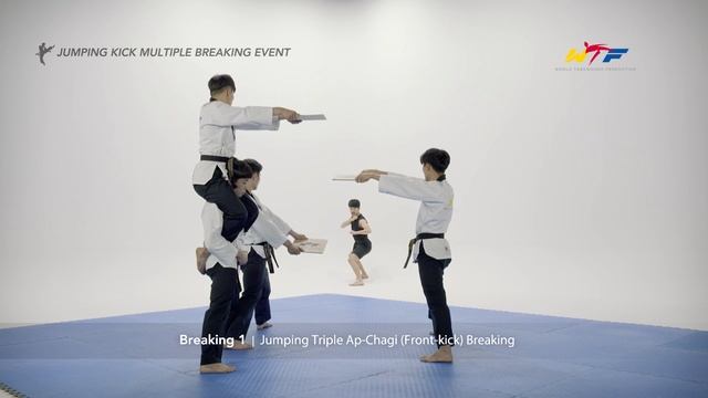 Jumping Triple Ap Chagi (Front Kick) Breaking смотреть онлайн