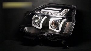 Тюнинг фары Ниссан Х Трейл | Tuning headlights Nissan X-Trail `2010- 2015"U Type", черные H7/H1