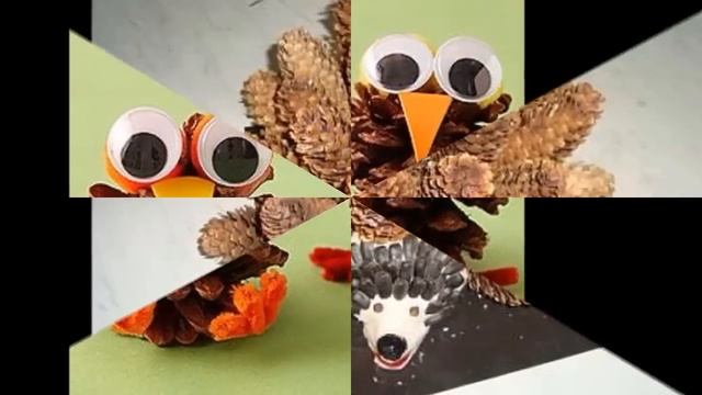 Смешные поделки из шишек Поделки для детей смотреть онлайн