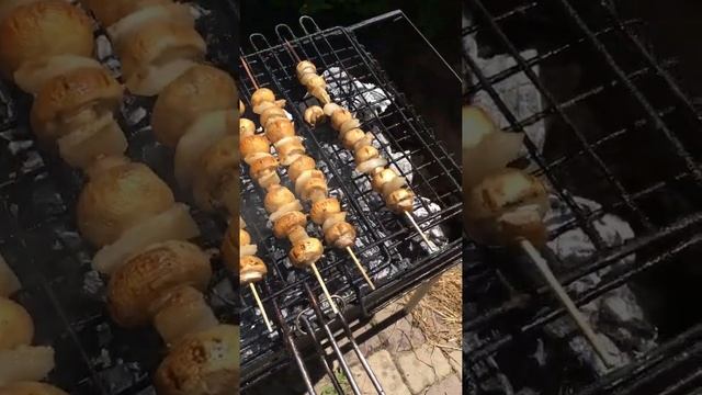 Грибы с салом, жареные на мангале смотреть онлайн