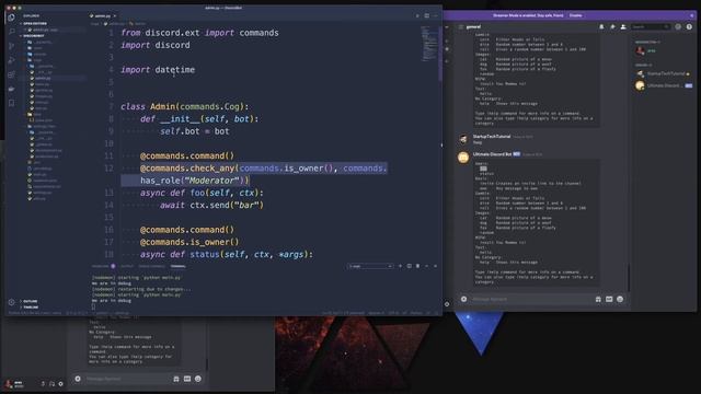 ULTIMATE DISCORD BOT - Episode 14 - Discordpy permission restrictions for our admin cog
