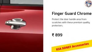 Kia Sonet All Accessories with Price I Kia Sonet Genuine Accessories Price