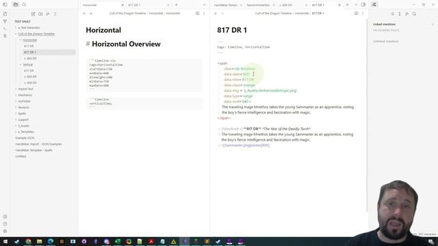 Obsidian - Timelines