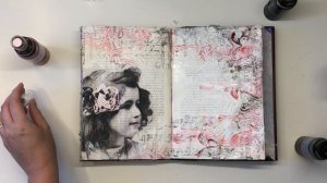 Vintage art journal page with a napkin - process video