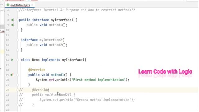 How to restrict classes in interfaces ?? Real-Time Implementation of Interface concept, #Interfaces