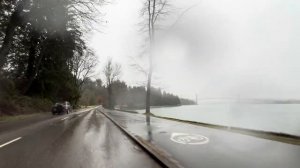 Rainy Winter Ride Through Stanley Park: A 23-Minute Gravel Bike Journey Jan 27, 2024 [4K BIKE VIEW]