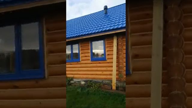 Готовый объект - баня из оцилиндрованного бревна