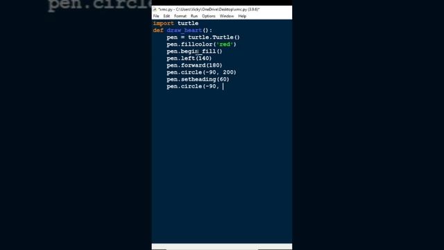 Printing Heart ❤️❤️ using python Turtle ? #python #pythonprogramming #pythonturtle