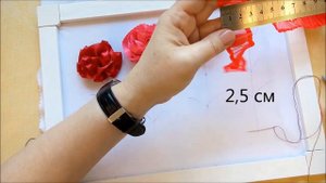 МК. Гвоздика, расположенная боком. Короткая версия. DIY. Embroidery ribbon. Carnation sideways .