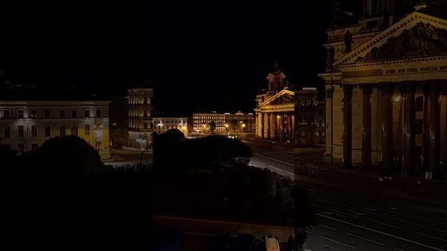 Night view of St. Isaac's Cathedral, St.Petersburg 09.08.21, 4K video quality, pt4