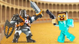 Майнкрафт видео игры Битвы - Стив Майнкрафт Лего на Арене и в Тире! - Стрелялки игры для мальчиков