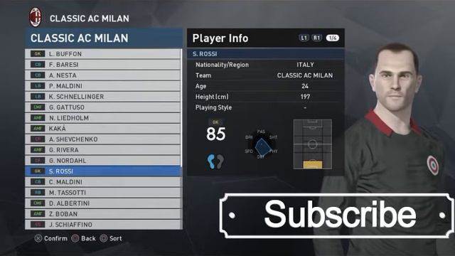 PES 2017 AC Milan Classic player faces - #PES17 смотреть онлайн