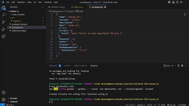 Tailwind CSS Bangla Tutorial #12 Professional Setup || Tailwind CLI Bangla Tutorial