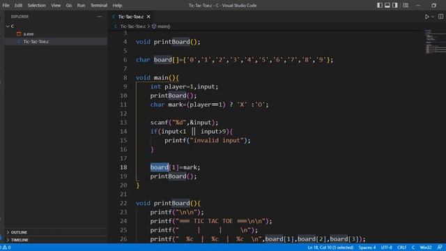 Tic Tac Toe in C Language?