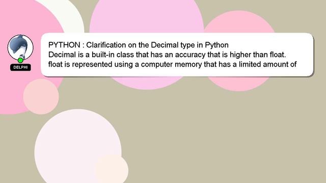 PYTHON : Clarification on the Decimal type in Python смотреть онлайн