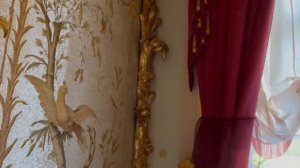 Стеклярусный кабинет: вышивка гладью шелком (синелью) и стеклярусом (Ораниенбаум, Ломоносов)