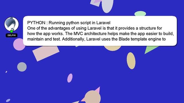 PYTHON : Running python script in Laravel смотреть онлайн