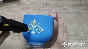 Декор баночки из под кофе клеевым пистолетом/Клеевой пистолет и алмазная вышивка/Decor with glue gu