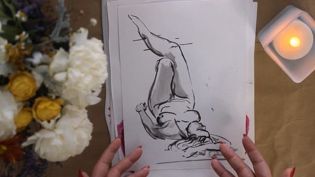 Обзор скетчбука | гуашь, тушь, акварель, карандаш смотреть онлайн