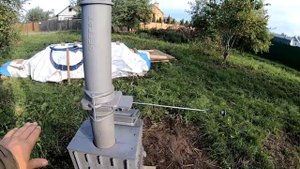 печь гром 30. распаковка. обжигаем краску на улице, перед установкой в парилку. кусаная шишка