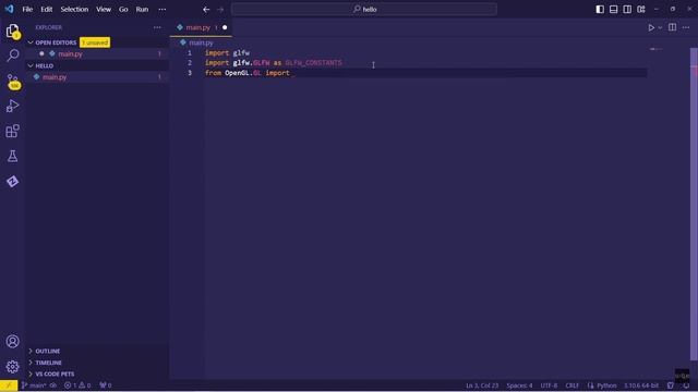 С чего начать 33 - OpenGL с Python - введение и настройка