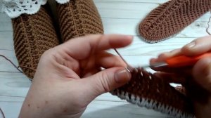 Тапочки на войлочной подошве с Ажурным верхом Crochet slippers