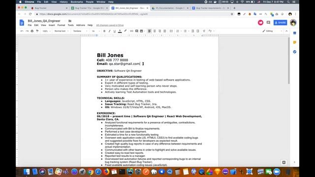 10.5. QA. Resume. Manual QA. смотреть онлайн