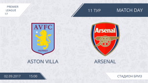 Aston Villa - Arsenal, 11 тур 2017