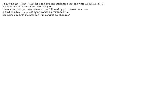 Unix & Linux: How to un-commit a file in git? смотреть онлайн