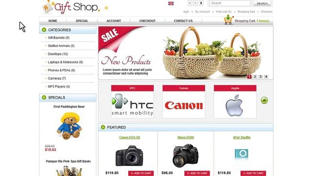 Gift Shop ecommerce template based on OpenCart смотреть онлайн