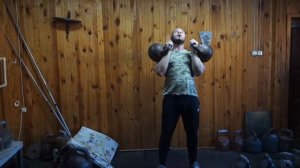 РОМА МАЛЫШ ПАРНЫЙ ЖИМ ГИРЬ 50+50 КГ НА 6 РАЗ ROMAN LITTLE 50+50KG KETTLEBELLS DOUBLE PRESS 6 REPS