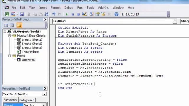 Textbox autocomplete VBA смотреть онлайн