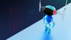 Анимированный хай-тек техно фон: Фабрика роботов