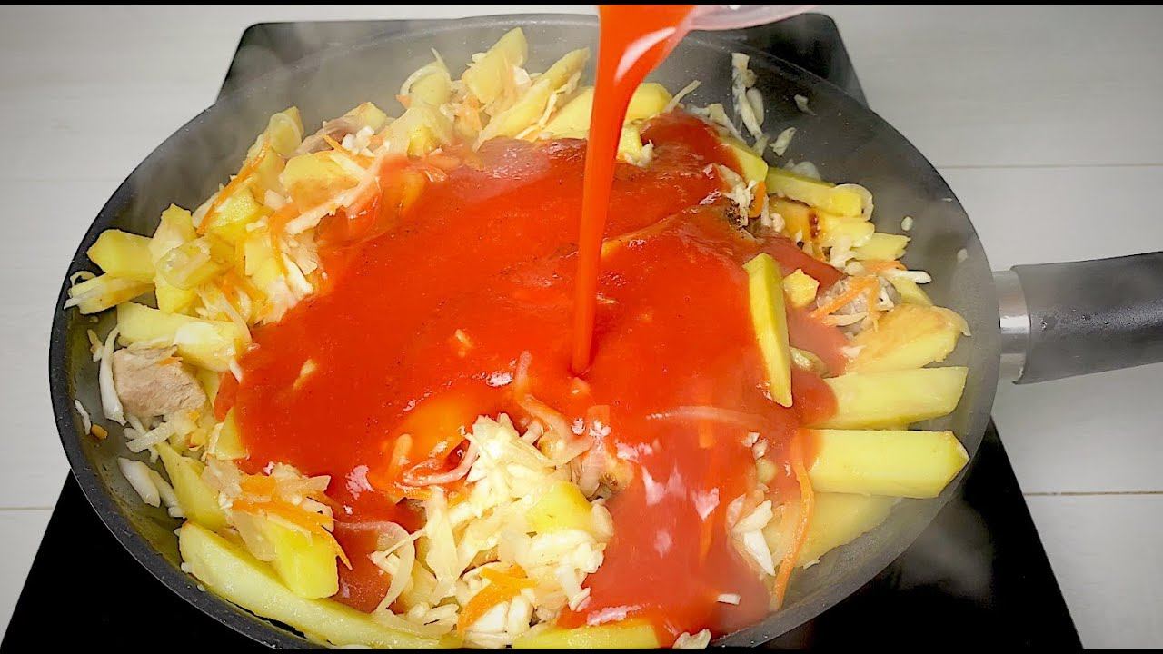 КОГДА НЕТ ВРЕМЕНИ Стоять у Плиты! Вкусный УЖИН в Одной Сковороде. Жаркое с квашеной капустой смотреть онлайн