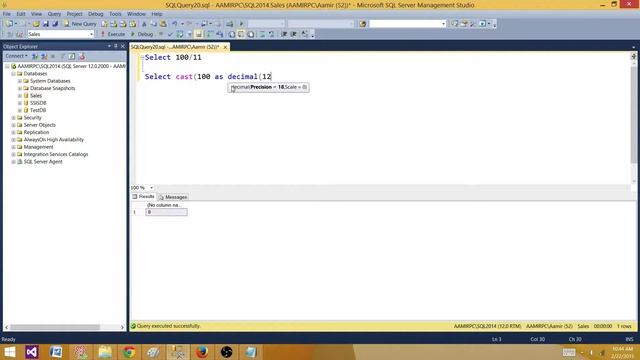 Get Decimal/Float output from Integer Division in SQL Server - SQL Server Tutorial смотреть онлайн