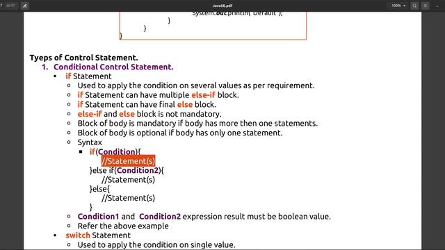 Control Statement in Java смотреть онлайн