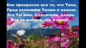 КАК ПРЕКРАСНО ВСЕ ТО , ЧТО ТВОЕ ( МИНУС)