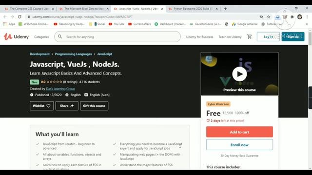 Udemy Free Certificate Courses JavaScript Microsoft Excel Python CSS Online Classes #DeepShukla