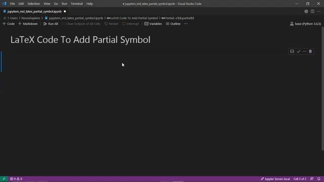 Jupyter Notebook | Markdown | LaTeX | How to Add A Partial Symbol смотреть онлайн
