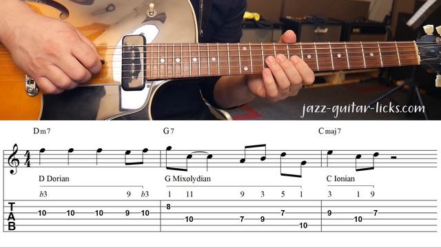 5 Easy 2 5 1 Licks For Jazz Guitar With Tabs and Analysis - PDF Method With Audio