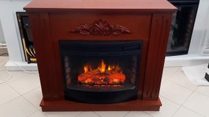 Электрический камин НОВЕЛЛА МАХАГОН с панорамным очагом