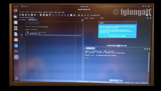Hello World using TensorFlow 2 0