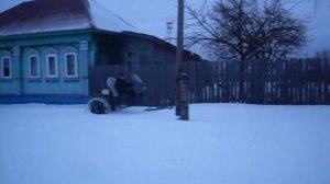 испытываем снегоход из мотоблока.